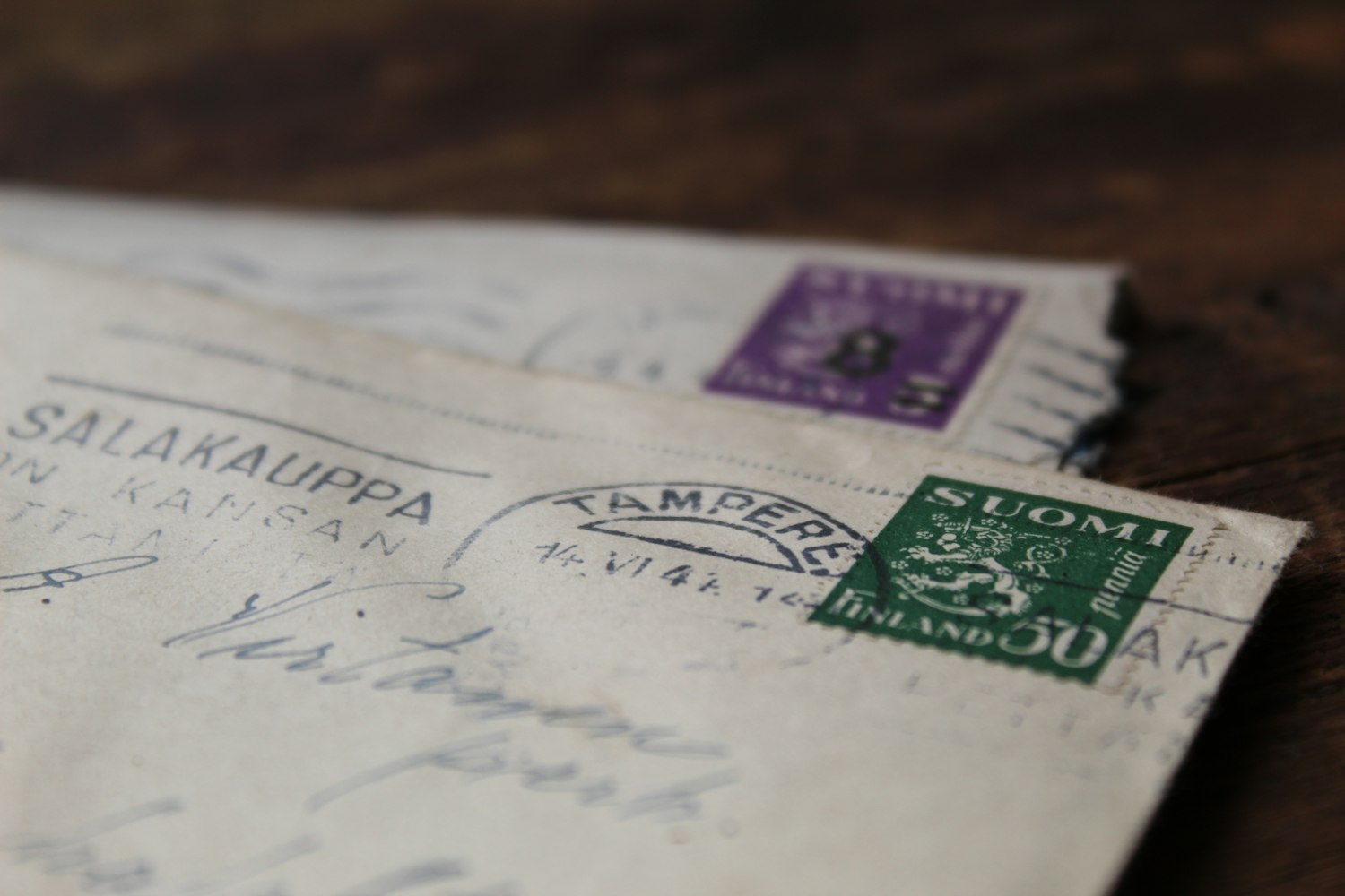 Old letters and envelopes, the kind of wartime correspondence families keep