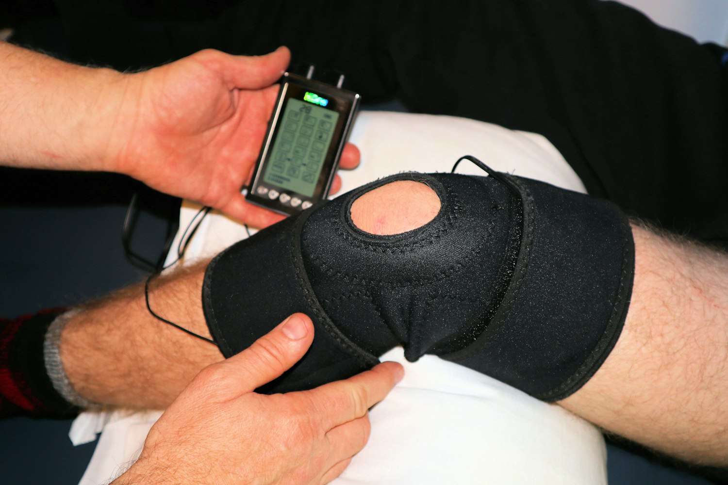 A physical therapy session, representing treatment for service-connected conditions